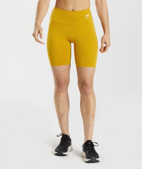 Women's Gymshark Training Cycling Shorts Yellow | CA 0D35A6